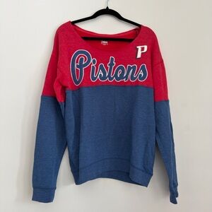 Women's Red and Blue Pistons Sweater
